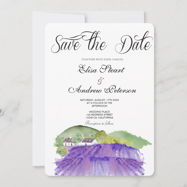 Tuscan vindruvgård Save the Date-inbjudan Inbjudningar (Framsida)