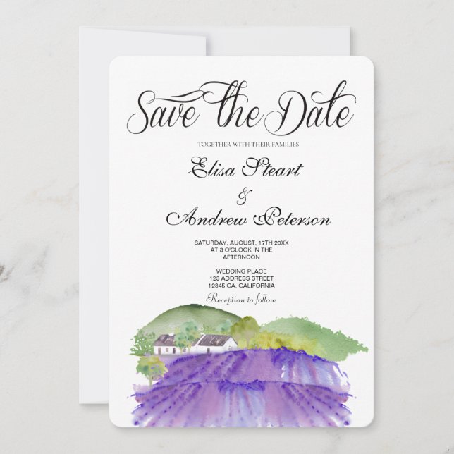 Tuscan vindruvgård Save the Date-inbjudan Inbjudningar (Framsida)