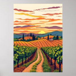 Tuscan Vineyards Poster