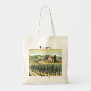 Tuscan vingård och villa tygkasse