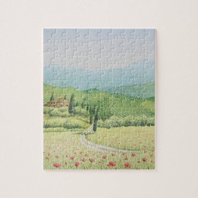 Tuscan vingårdar, italien i pastellfärgat pussel (Vertikal)