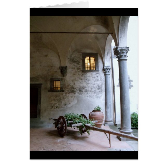 Tuscan vinodling, italien hälsningskort (Framsidan)