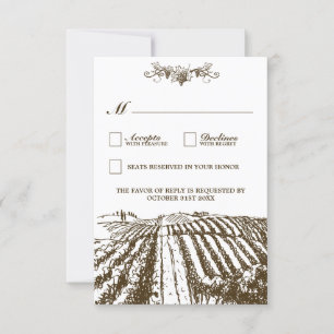 Tuscan Winery Rustic Vineyard Bröllops OSA Cards Kort