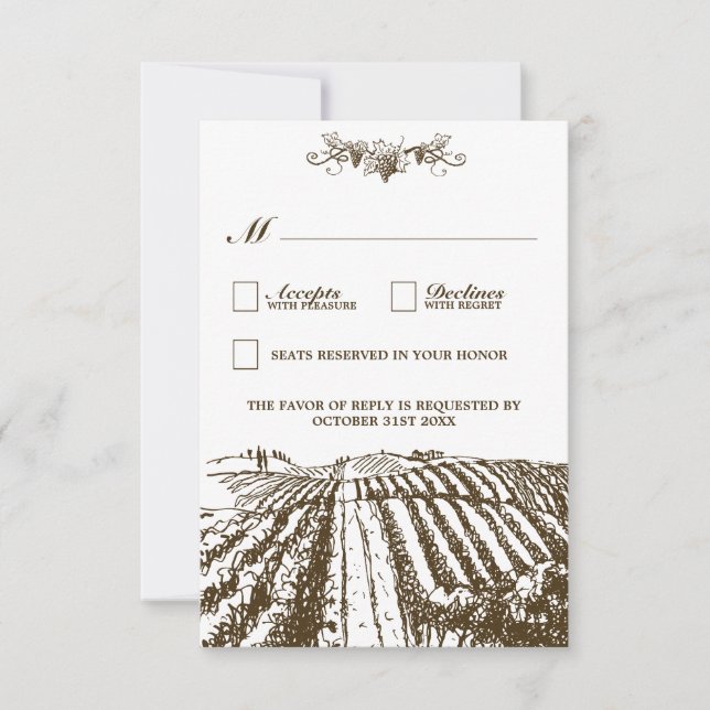 Tuscan Winery Rustic Vineyard Bröllops OSA Cards Kort (Framsida)