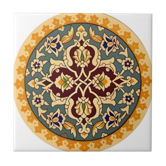 tuscan yellow green flower pattern tiles kakelplatta (Framsidan)