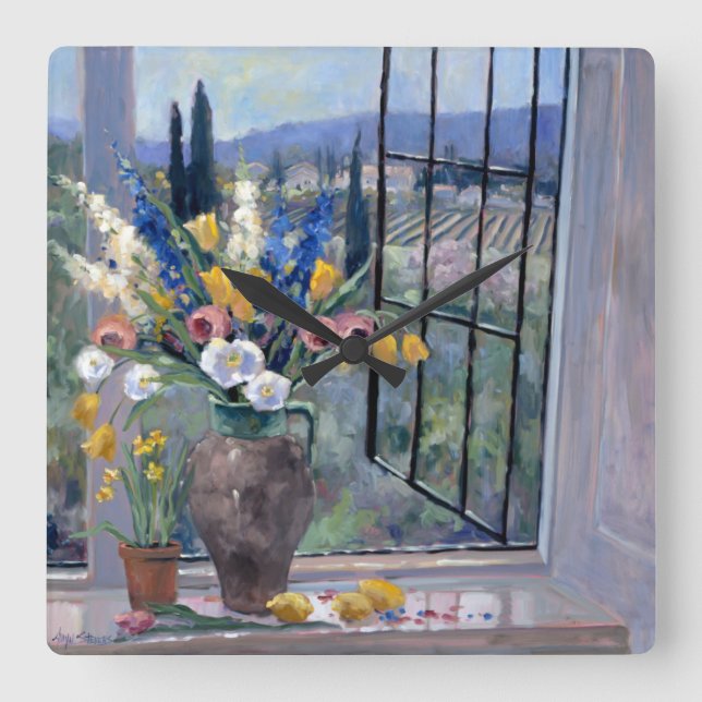 Tuscany back II Fyrkantig Klocka (Framsida)