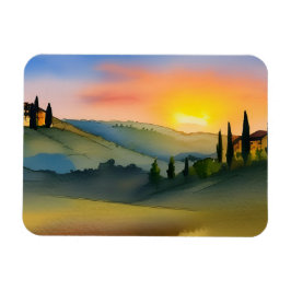 Tuscany Backe Scenia Watercolor Magnet