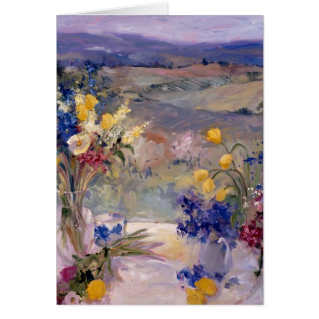 Tuscany blommigt hälsningskort (Framsidan)