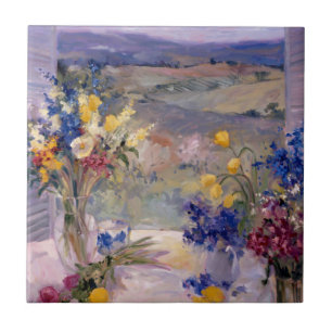 Tuscany blommigt kakelplatta