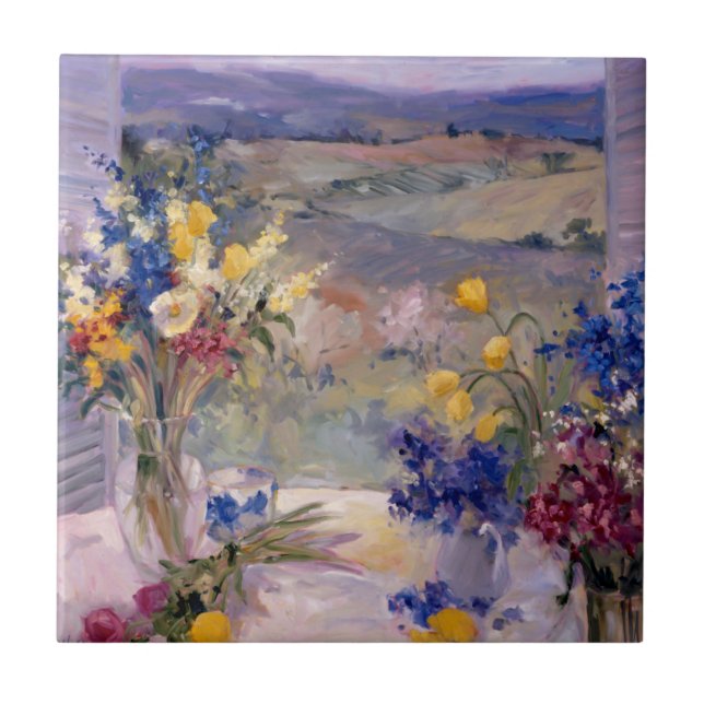 Tuscany blommigt kakelplatta (Framsidan)