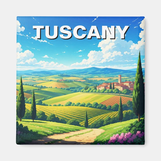 Tuscany Italien Countryside Magnet (Framsidan)