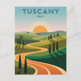 Tuscany Italien Countryside Sunset Vykort