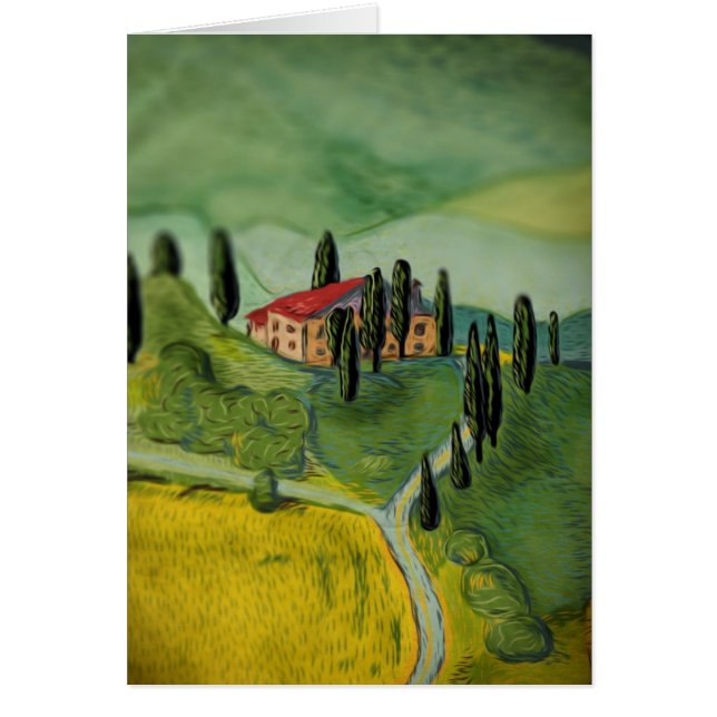 Tuscany italien hälsningskort (Framsidan)