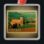 Tuscany-Italien Ornament Vintage resor<br><div class="desc">En coola vintage stil Toscana-prydnad med en vacker Italien land-scen i Abbazia di Sant'Antimo (Abbey of Sant'Antimo) - en italiensk glädje.</div>