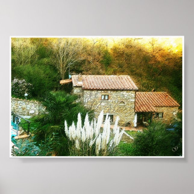 Tuscany, Italien. Rustic house. Poster (Framsidan)