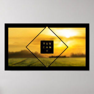 Tuscany Italien Sunset Art Ligcape Photography Poster