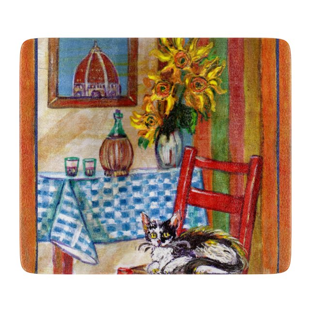 TUSCANY KITCHEN CAT,SUNFLOWERS VIN GLASSES (Framsidan)