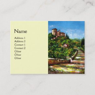 TUSCANY LANDSCAPE,ANTIQUE MEDIEVAL VILLAGE,Cream Visitkort