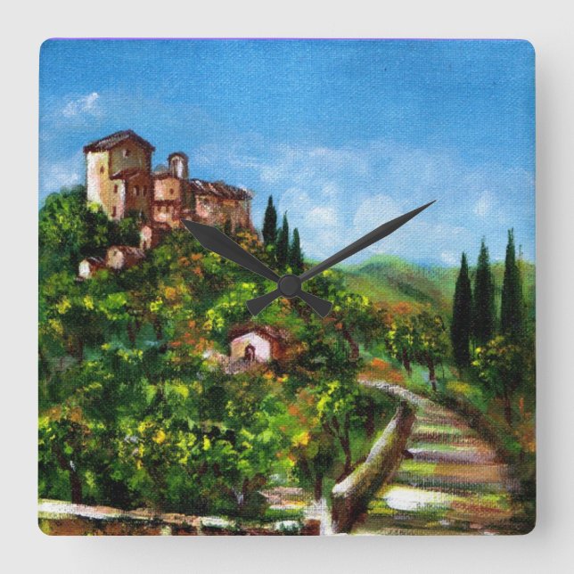 TUSCANY LANDSCAPE FYRKANTIG KLOCKA (Framsida)