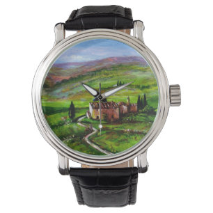 TUSCANY LANDSCAPE MED GRÖNT BACKE ARMBANDSUR