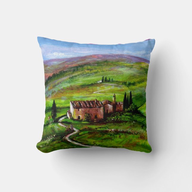 TUSCANY LANDSCAPE MED GRÖNT BACKE KUDDE (Framsida)
