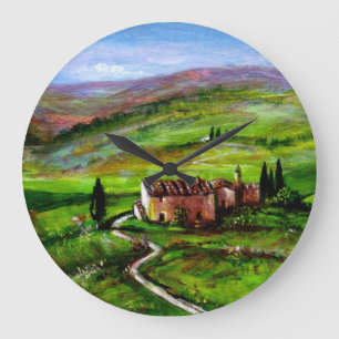 TUSCANY LANDSCAPE MED GRÖNT BACKE STOR KLOCKA