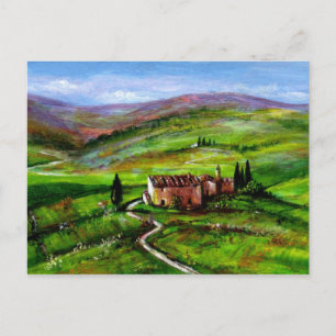 TUSCANY LANDSCAPE MED GRÖNT BACKE VYKORT