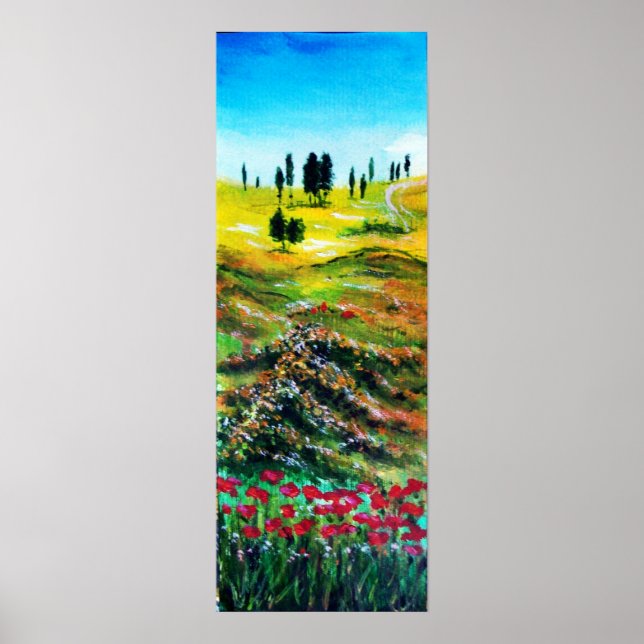TUSCANY LANDSCAPE MED POPPIES POSTER (Framsidan)