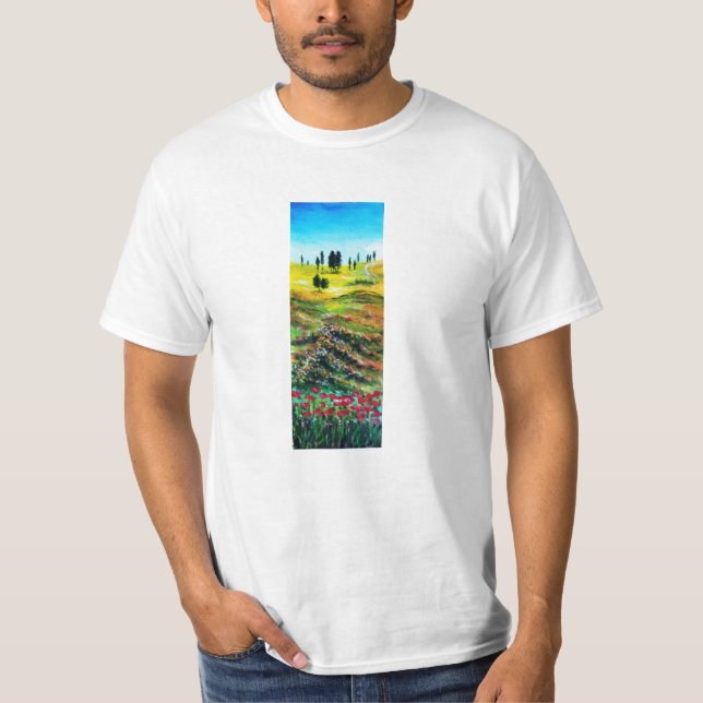 TUSCANY LANDSCAPE MED POPPIES TEE (Framsida)