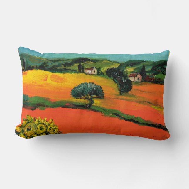 TUSCANY LANDSCAPE MED SUNFLÖDEN LUMBARKUDDE (Framsida)