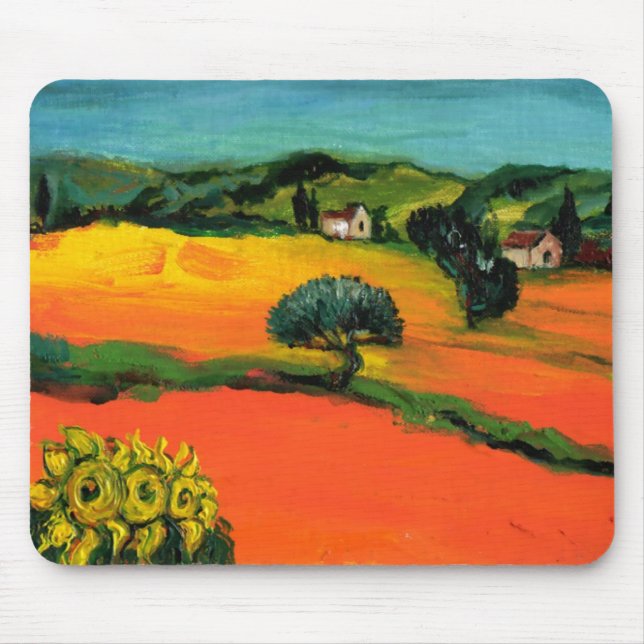 TUSCANY LANDSCAPE MED SUNFLÖDEN MUSMATTA (Framsidan)