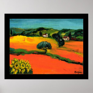 TUSCANY LANDSCAPE MED SUNFLÖDEN POSTER