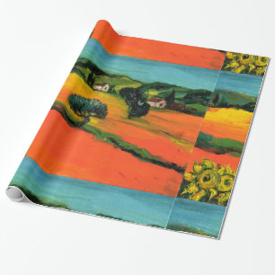 TUSCANY LANDSCAPE MED SUNFLÖDEN PRESENTPAPPER