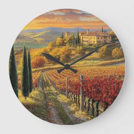 Tuscany Landscape Round Clock Stor Klocka