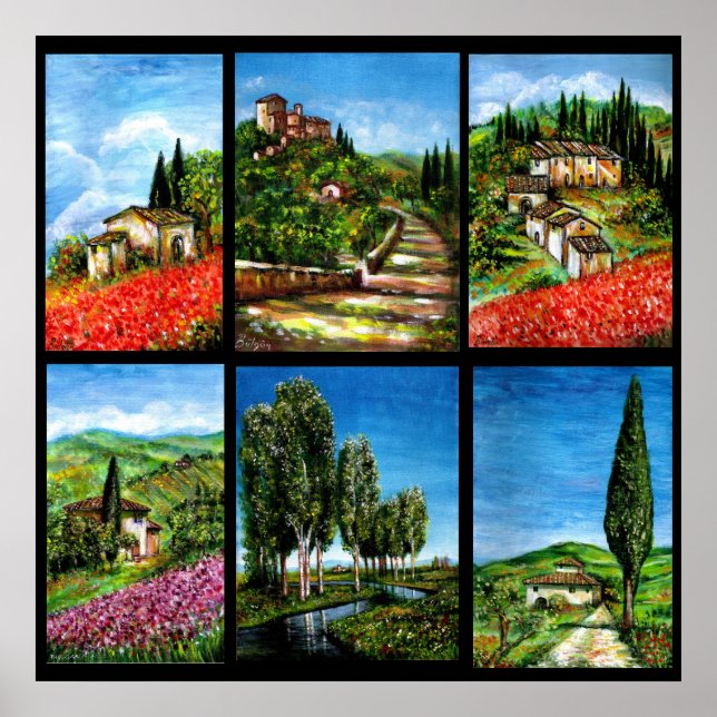 TUSCANY LANDSCAPES-SAMLING / Flora och Fält Poster (Framsidan)