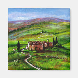 TUSCANY LANDSKAP MED GRÖNA BACKAR MAGNET