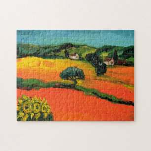 TUSCANY LANDSKAP MED SOLROSOR PUSSEL