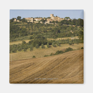 Tuscany landskap omkring av Monticchiello söder Magnet