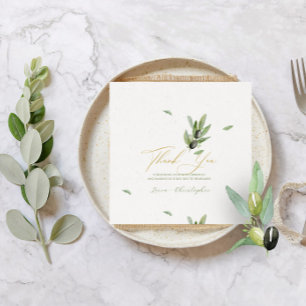 Tuscany Olive Lövs Gren-Tack-kort Tack Kort