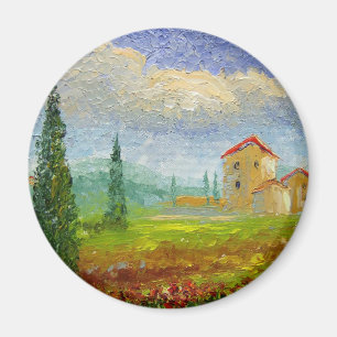 Tuscany oljemålning magnet