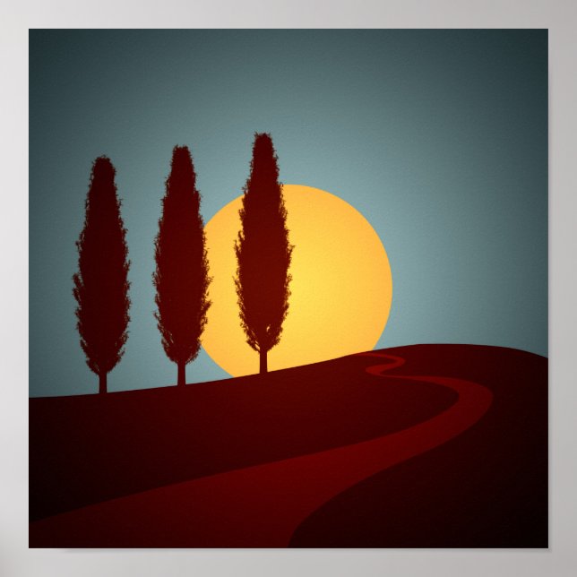 Tuscany Sunset Art Poster (Framsidan)