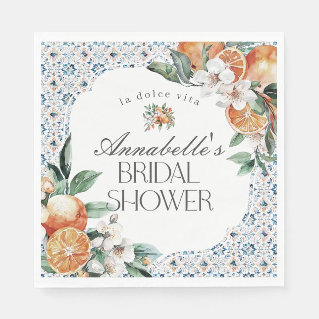 Tuscany Tile Italienska Möhippan Bord Decor Pappersservett (Framsidan)