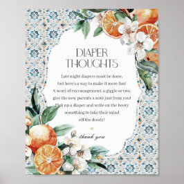 Tuscany Tile Italienska tidningen Diaper Thoughts  Poster