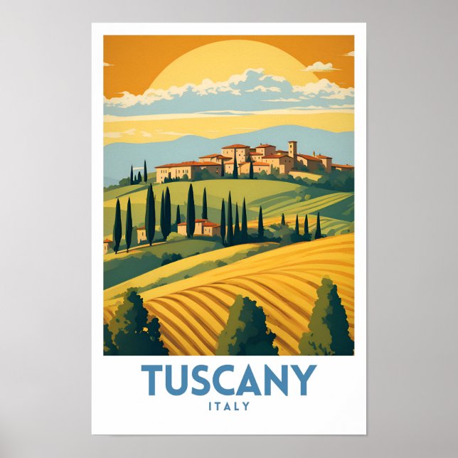 Tuscany Travel Retro Poster (Framsidan)