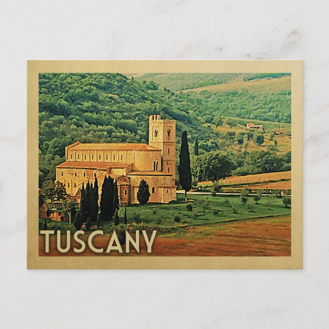 Tuscany vycard Italien Vintage resor Vykort (Framsida)
