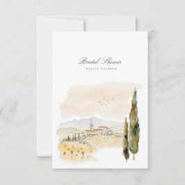 Tuscany Watercolor Italien Inbjudningskort för möh