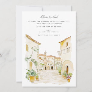 Tuscany Watercolor Italiensk bröllopsinbjudan Inbjudningar