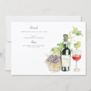 Tuscany Watercolor Italienskt rehearsal Dinner Car Tack Kort