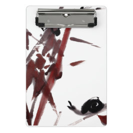 Tuschekunst mit Schnecke und Rotem Bambus