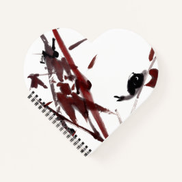 Tuschekunst mit Schnecke und Rotem Bambus